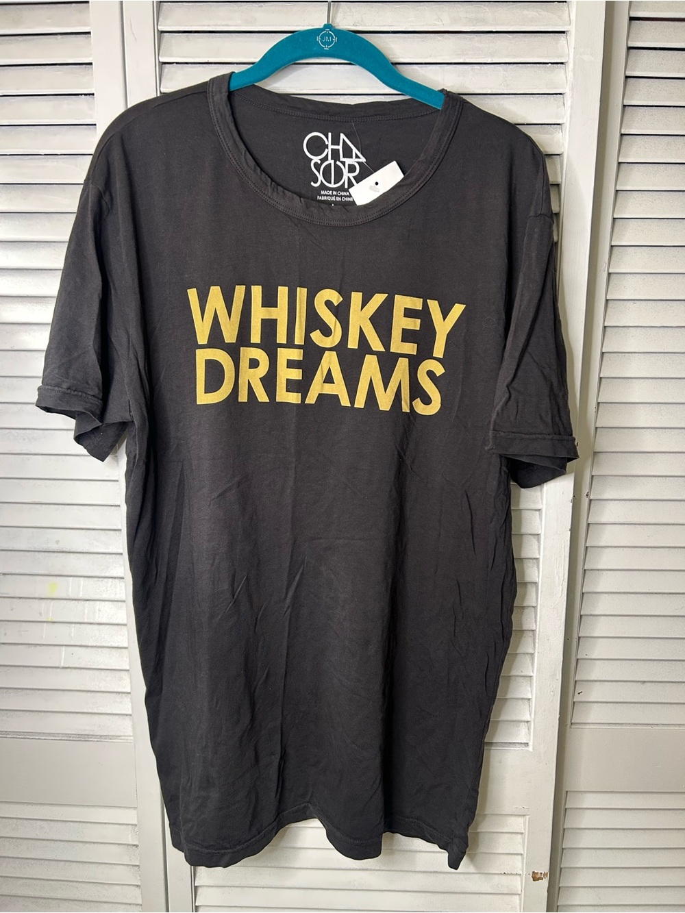 Chaser Black Short-Sleeve Tee with Yellow "WHISKEY‎ DREAMS" Graphic Size L